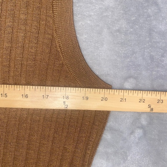 Pretty Garden Ribbed Knit Sleeveless Maxi Dress Women's Medium  V Neck Brown NWT - Picture 5 of 10